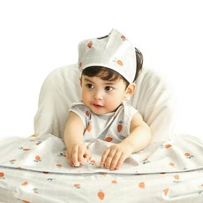 babyclo 兒童防水無袖拉鍊式飯衣 60x83公分, 灰色胡蘿蔔款, 1件