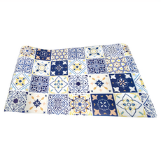 半島良品 PVC防油防水皮革地墊, 歐式風格藍, 1件