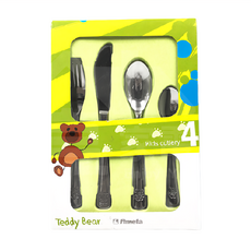 Amefa 兒童餐具組 Kids Cutlery 泰迪熊圖案, 1組, 森林小熊篇, 餐刀 + 餐叉 + 餐匙 + 甜點匙