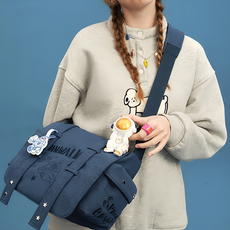 Vanwalk 出走 美式復古星球系郵差包 V2557, 復古藏藍