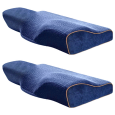 J-bedtime 床寢時光 3D釋壓止鼾透氣蝶型枕頭, 深藍色, 2個