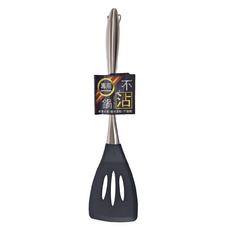 minono 米諾諾 304不鏽鋼不沾鍋矽膠瀝油鍋鏟 7.5 x 33cm, 顏色隨機, 1支