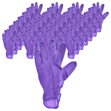 YOUG WANG 永旺 NBR加強型薄手套 100個 NBR丁腈合成橡膠 無蛋白過敏原, 紫色, 中(M), 2盒