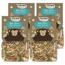 Little Pasta 帕斯達 迷你管造型寶寶義大利麵 銅模壓製成型 無額外添加鹽和糖 添加維生素B1, 250g, 4包