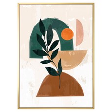 菠蘿選畫所 掛畫 幾何花園 APGS4688G, 59.4 x 42cm, 金色 - 北歐風裝飾畫