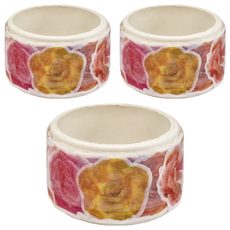 德德小品集 花系列紙膠帶 150枚, 花朵圖案, 裝飾用, 紫色, 3個