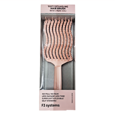 F3 systems 波浪順髮梳 柔軟刷毛促進血液循環 防打結 超柔軟有彈性 可站立, 1支, 方形
