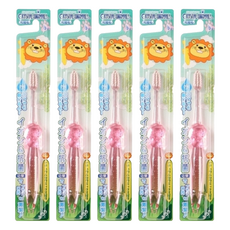 CRYSTAL ANIMALS 水晶動物 離子牙刷 先細毛 CA-7 6歲以上適用, 1入, 5支, 顏色隨機