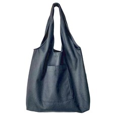 簡約素面帆布袋 Set 2個, 33.5 x 30cm, 經典黑