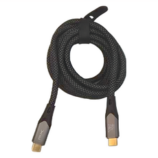 PX 大通 USB 4 40G/240W C-C 快充傳輸線 8K@60影音輸出 5A大電流 內建E-marker智慧IC, 2m, 黑色 + 編織, 1條