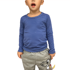 愛北鼻 兒童款 發熱衣 台灣製 藍色 17號(124~133cm)