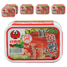 紅鷹牌 香辣紅燒鰻 3入 台灣宜蘭在地製造 下酒好佐料, 100g, 6罐