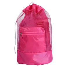 多功能收納袋 沙灘袋 玩具袋 粗大方形網袋 材質: 聚酯纖維 產地: 中國, 粉色