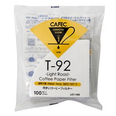 CAFEC 淺焙專用濾紙 1~2杯份適用 LC1-100W 白色, 1包, 100張