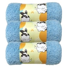 CLEAN 克林 瞇瞇兔抹布 水藍 30 x 30cm 台灣製造 超強吸水 不掉毛屑, 3條