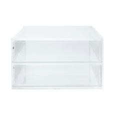 MUJI 無印良品 壓克力可堆疊抽屜盒 17.5 x 13 x 9.5cm, 2層, 透明