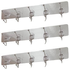 BEARGOOD 熊好貼 無痕掛勾 十連勾掛衣架 台灣製造 SGS認證 多功能使用, 不鏽鋼, 3個