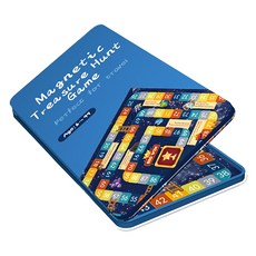 YouRPUZZLE 鐵盒桌遊-尋寶棋G2488, 磁性便攜，親子互動學習卡牌遊戲, 1入