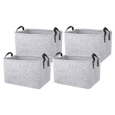 Craftsman In Storage 收納職人 日式簡約質感毛氈收納籃 L 39 x 29 x 25cm 質感灰 4個