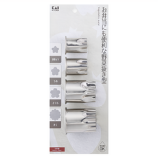 KAI 貝印 KITCHEN 四種花樣蔬菜壓模 4個 不鏽鋼材質 日本製造, DH-8059, 1組