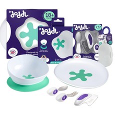doddL 秒拾餐具7件組 豪華大全配 兒童學習餐具, 藍莓紫, 1組, 飛碟餐盤+攜帶盒+吸盤餐碗