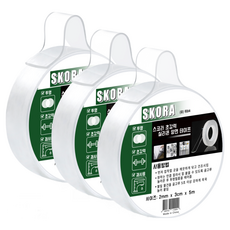 Skora 超強力矽膠雙面膠帶 2mm x 3cm x 5m, 12個