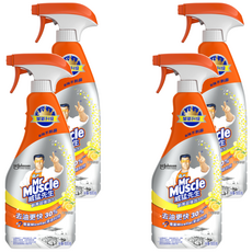 Mr Muscle 威猛先生 廚房清潔劑 超強效+，去油更快30%，除菌99.9%，無刺鼻味道, 500g, 4瓶