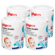 pigeon 貝親 粗軸棉棒, 100支, 4罐