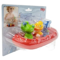 HABA碰碰船三人組, 青蛙船長駕著船, 堅固船身，漂浮中不易翻覆, 混合顏色, 1組