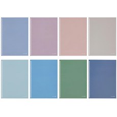 morning glory 1200 莫蘭迪色系線圈筆記本8件組 混和顏色 韓國文具, 1組