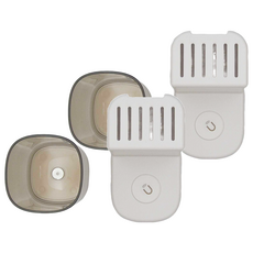 單杯磁吸牙刷置物架, 太空鋁材質, 簡約設計, 茶色杯子, 2個