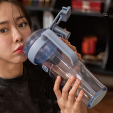 COTD Tritan把手透明杯, 1個, 藍色, 1150ml