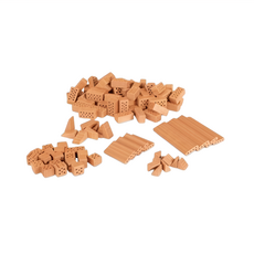 teifoc DIY益智磚塊建築玩具，德國製造，原裝進口，綜合磚塊組，激發兒童創造力，培養專注能力, 棕色, 1組