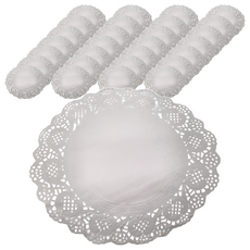 Ideal Wrapping 毅典 英式花邊紙墊 圓形 10.5英吋 250個 防油紙, 白色, 1組