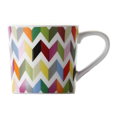 Kitchenspring French Bull ZIGGY系列牛奶馬克杯 FB-MK-Z 270ml 白底彩色條紋 陶瓷咖啡杯, 多色, 1個