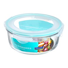 Glasslock 圓形強化玻璃微波保鮮盒 2090ml, 透明色, 1個