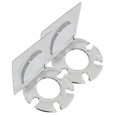 熊好貼 國際無痕掛勾 牙刷牙膏架, 獨特環狀直立式5槽設計 節省空間 承重達3公斤, 半圓款, 2個