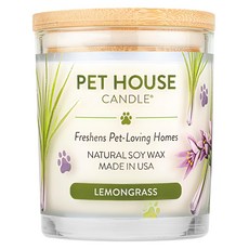 PET HOUSE 室內除臭寵物香氛蠟燭-檸檬草，美國製造，100%全天然黃豆蠟，純棉芯, 255g, 1罐