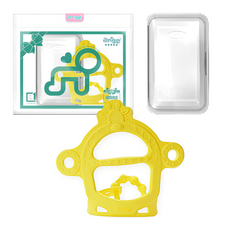 Ange 手環固齒器 TPE材質安全, 固齒器 + 透明收納盒, 黃色長頸鹿款, 1組
