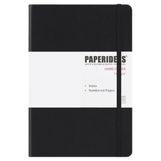 PAPERIDEAS A5 硬皮空白筆記本, 188頁, 100g/m² 厚度, 黑色, 2本