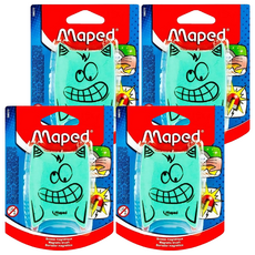 Maped 磁性黑/白板擦, 趣味人體工學造型板擦, 適合小手抓握, 12.5 x 9.5 x 2cm, 顏色隨機, 4個