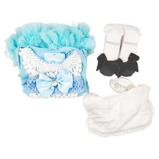 La Chamade 日安朵朵 女嬰雪紡蓬蓬裙連身衣禮盒 - 仙杜瑞拉-長袖 含襪子和圍兜, 0~6個月