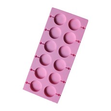 12連棒棒糖造型矽膠模 26.1 x 11.2 x 1cm, 1個, 粉色