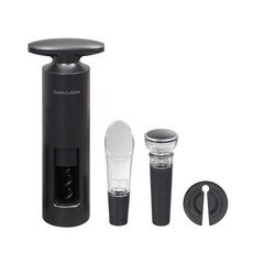 bella cuisine Black Line 自拉式開瓶器套裝, 黑色, 1組