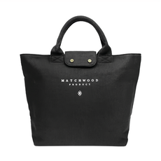 Matchwood Vintage托特包 帆布手提袋 12.4L, 黑色, 35.5 x 27 x 13cm