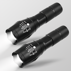 AHOYE 變焦多段閃爍LED手電筒 T6 經典款 LED強光手電筒, 2支