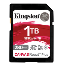 Kingston 金士頓 Canvas React Plus SDXC UHS-II 280R/150W V60 記憶卡 SDR2V6 1TB, 1個