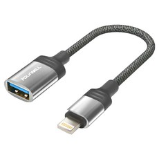 POLYWELL 寶利威爾 蘋果OTG轉接線 Lightning-USB 3.0-A, PW15-W45-A358, 1條