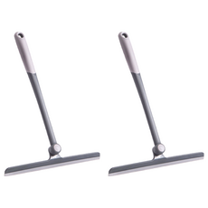 360度可旋轉玻璃刮水器 T型 窗戶浴室清潔 大掃除, 黑色, 2個