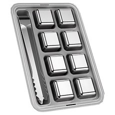 EDISH 不鏽鋼冰塊組 2.6 x 2.6 x 2.6cm 324g,1組 - 可重複使用冰鎮神器